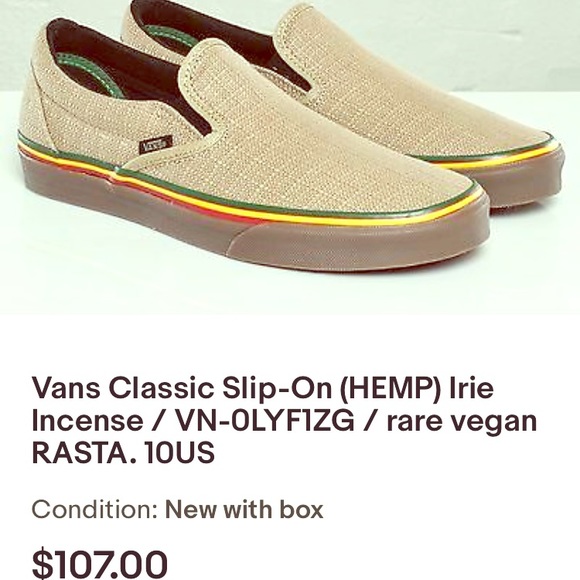 Vans Shoes - RARE Hemp Rasta VANS 🇨🇬